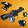 3 in1 combo AR15 Tactical Rifle Scope 4-12x50EG Dual Illuminated Optics Sight & Red Laser & 4 Holographic Dot Sight