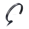 Personalized Stainless Steel Customs Engraving Quote Mantra Message Name Inspirational black Cuff Bangle Bracelets