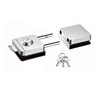 Building hardware wall to glass door lock with handle
