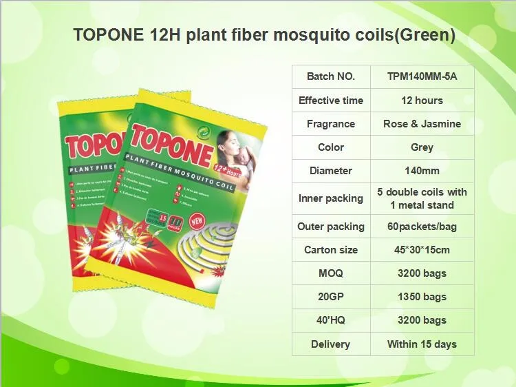 TOPONE 140mm plant fiber mosquito coils(Green)