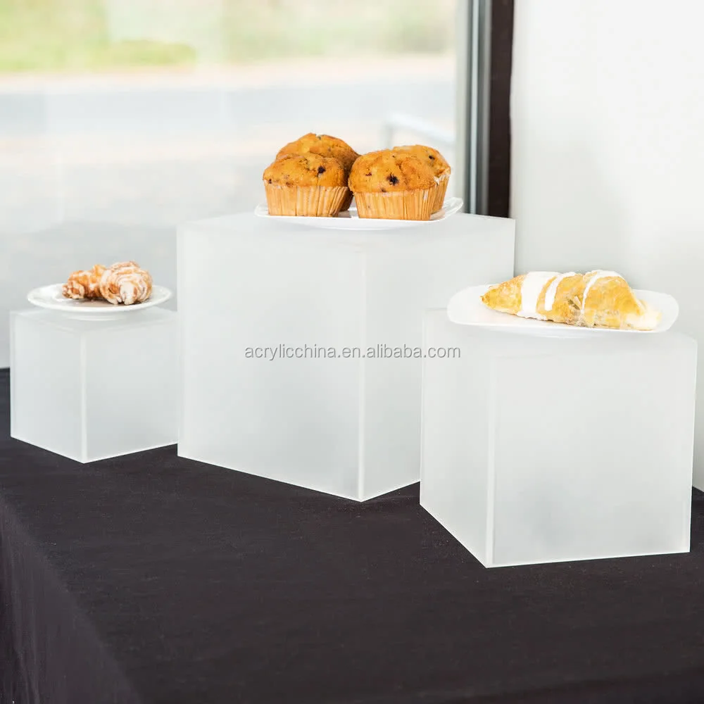 Frosted White Acrylic Cube Risers With Hollow Bottoms Buy Acrylic