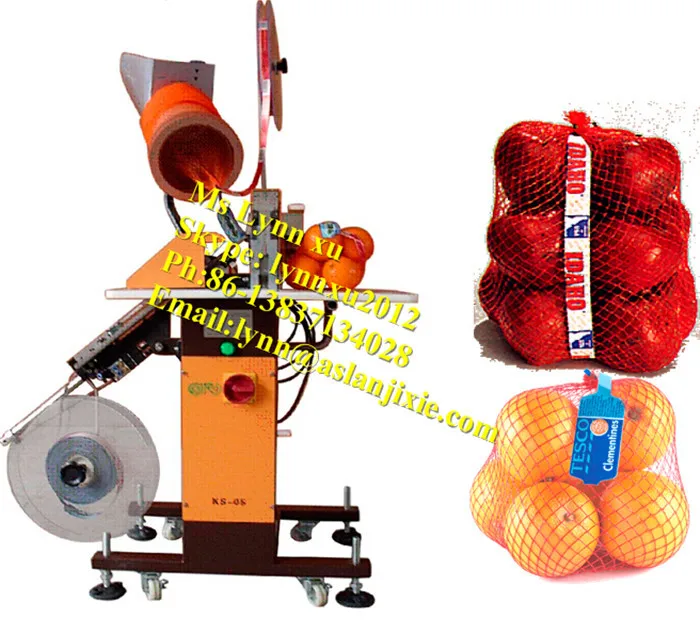 Mesh Bag Frui Package Machine / Semi Automatic Citrus Packaging Machine