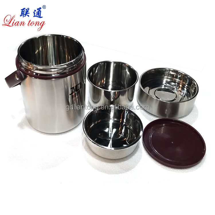 
New 1.5L 2.0L Stainless Steel Food Container Stacking 3 Tier Vacuum Lunch Box/Food Carrier/Bento/Food Container/Taffin 