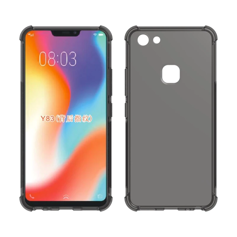 Transparent Shockproof soft Tpu cover case For Vivo Y83