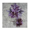 32cm height cheap mini artificial plants, Artificial 5 heads of purple eyebrow leaves african wall hanging