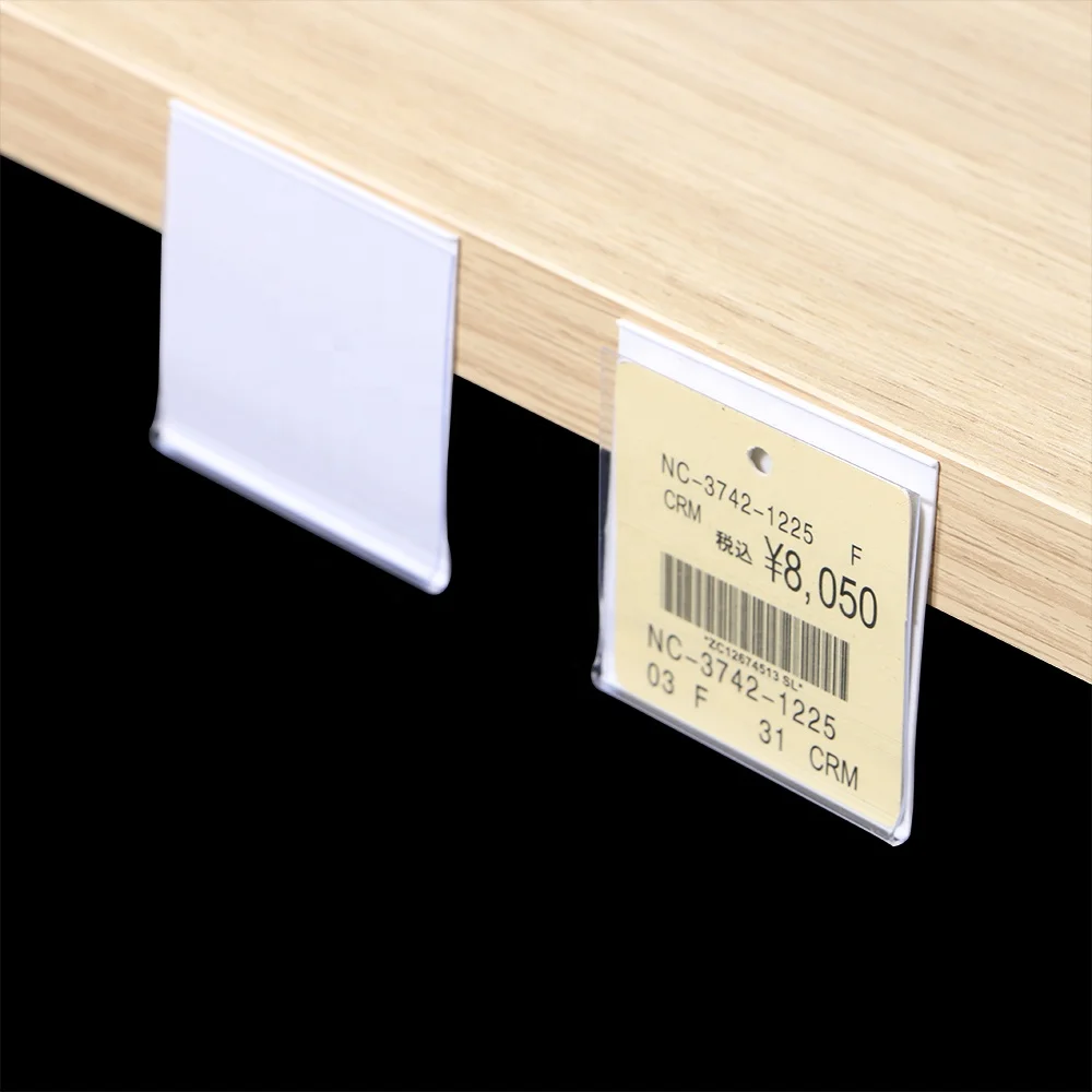 White Pvc Price Tag Clip Channel Shelf Talker Plastic Shelf Data Strip