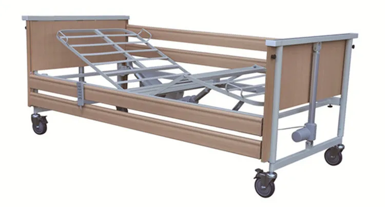 Adjustable electric treatment bed in hospital or home cart bed