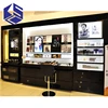 High end cosmetics retail store fixtures wooden cosmetic shop display rack design mall makeup display stand