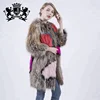 Fashion New Style High Quality Wholesale Custom Real Fox Fur Coat Winter Knitted Fur Coat