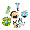 QIHE Wholesale In Stock Funny Cartoon Rick and Morty Enamel Badge Lapel Pin Set