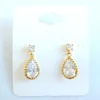 2019 Latest fashionable dangle exaggerated teardrop cubic zircon stone drop stud earrings for women