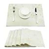 Snowflake Placemats Polyester Non-Slip Table Mats for Dining Table, Heat Resistant Durable Place Mats for ChristmasThanksgiving