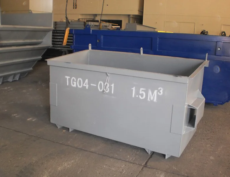 1.5m3 Front Lift Bin Refuse Collector Metal Bin Galvanized Scrap Metal
