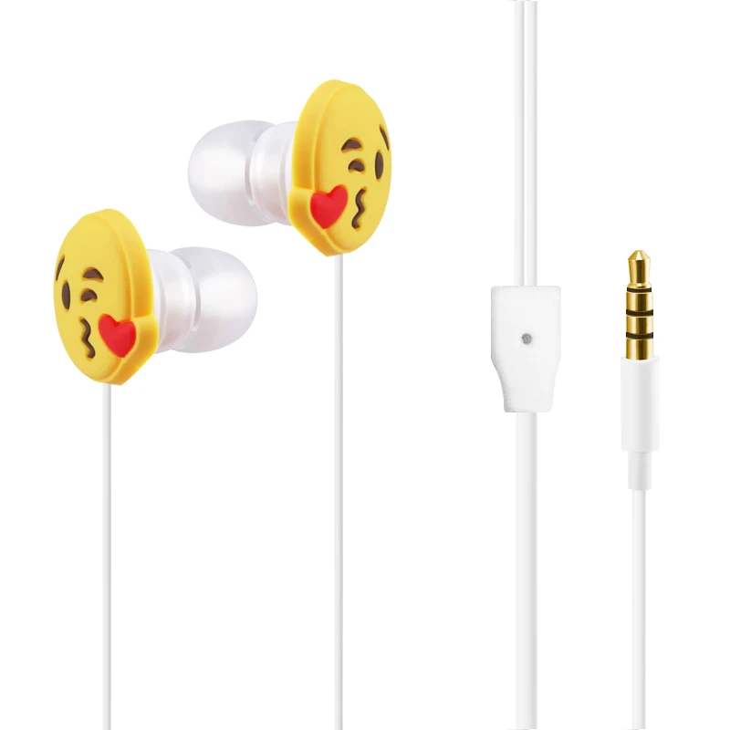 New design Cartoon Emoji 3.5mm Headset Headphones Earphone 