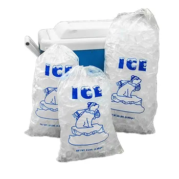 8/10/20 Lb Plastic Ice Clear Reusable Bags With Cotton Drawstring ...