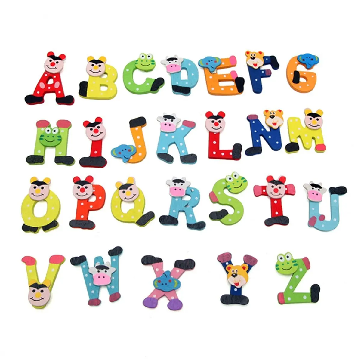 Buy 26pcs Baby Kid Child Wooden Cartoon Alphabet ABC - XYZ Magnets ...