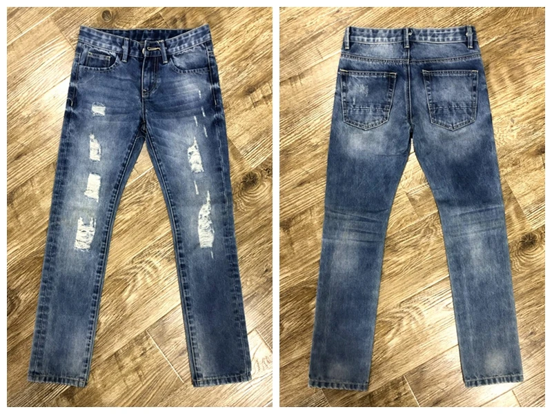 Gzy 6--12 Years Old Girls Jeans Washed Denim Jeans For Children Kids ...