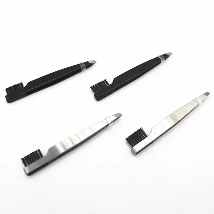 Private Label Wholesale Eyelash Tweezer With Brush Buy Eyelash