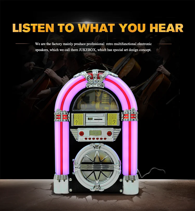 Portable Jukebox Retro Tabletop Digital Cd Player Usb Playback Jukebox