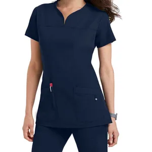 scrub- Polyester/Rayon/Spandex Fashionable Designs New Style Nurse Uniform scrub- Polyester/Rayon/Spandex Fashionable Designs New Style Nurse Uniform