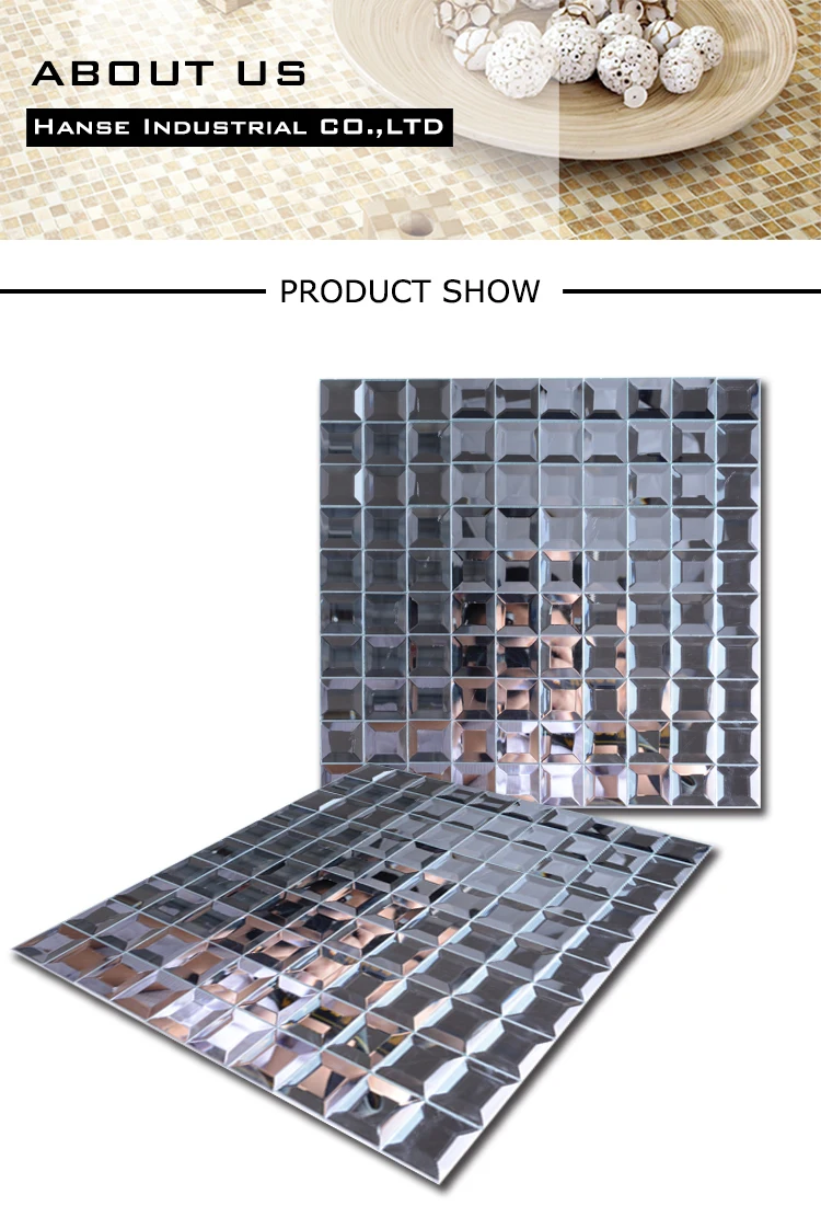 discount backsplash diamond silver foil mirror wavy glass mosaic tile designs