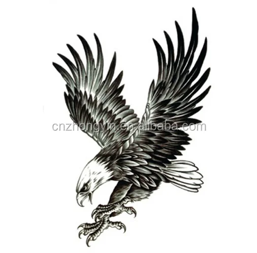 SAVI Temporary Tattoo For Girls Men Women 3D Flying Eagle Sticker Size  19x12cm  1pc Black 2 g  Amazonin Beauty
