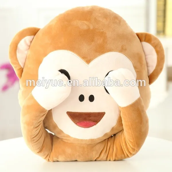 emoji monkey pillow