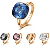 xuping single stone cushion square 18k gold plated simple dainty crystal ring Crystals from Swarovski