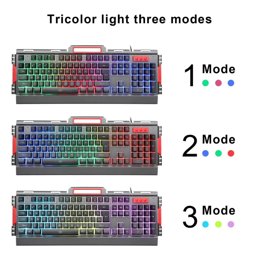 Wired Metal Light USB Gaming Mouse and Keyboard Set