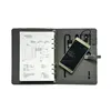 hand made leather notebook magnetic weekly planner with wireless power bank and USB flash drive