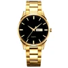 Auto week and date oem men watch 5 atm water resistant stainless steel watch with great dial