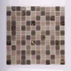 4mm mixed color black marble tile stone and glass mosaic kitchen back splash