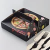 Custom print carton paper disposable food sushi bento cake pizza packaging waxed boxes with handles