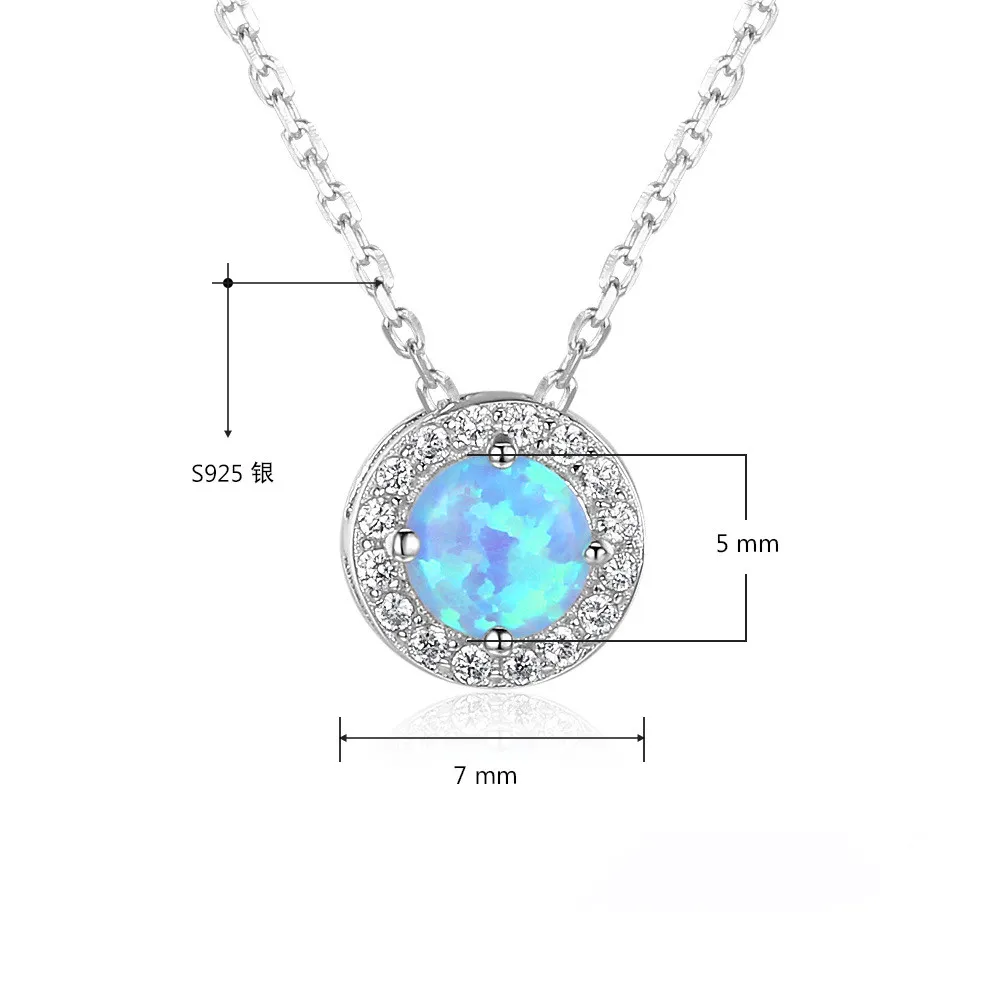 925 Sterling Silver Blue Opal Bridal Jewelry Set for Women
