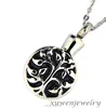 black enamel tree of life 316l stainless steel cremation pendant keepsake items