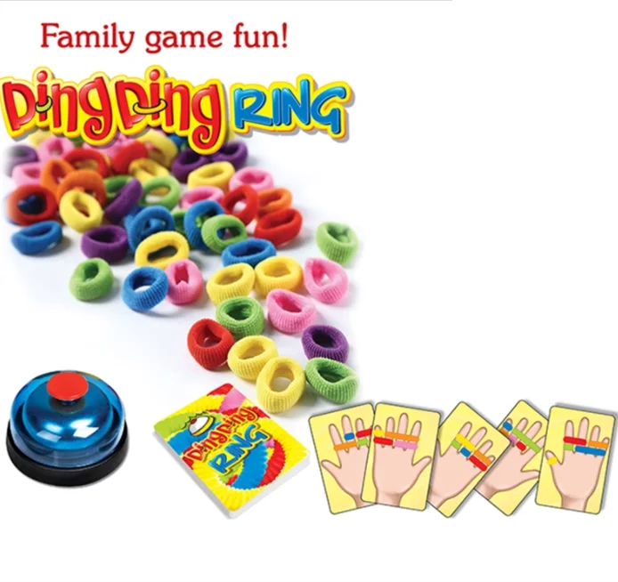 Jogo de Pulseira de Banda Elástica Ding Ding Ring Game Interação pai-filho  Multiplayer Finger Puzzle Jogo