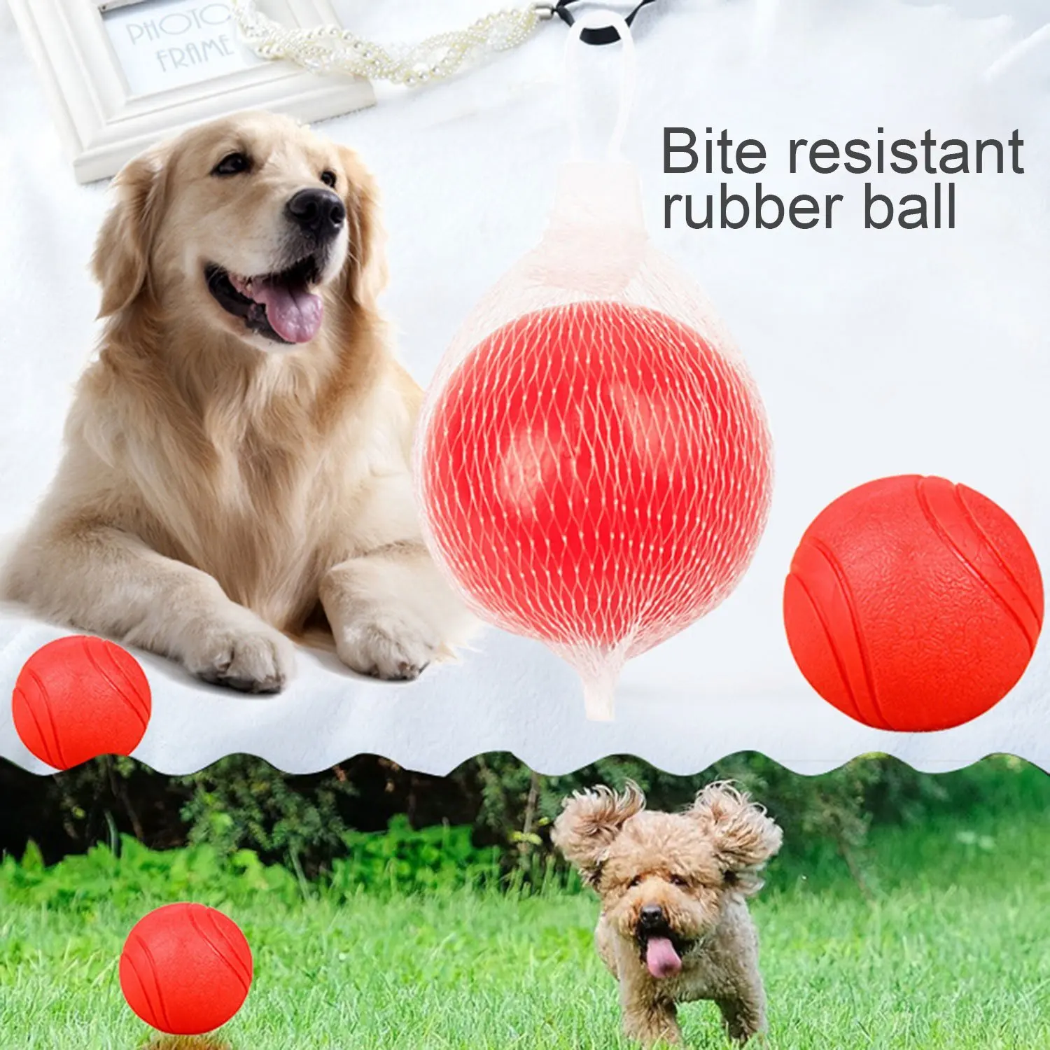 Pet toy ball bite-resistant solid dog bite not bad rubber elastic ball