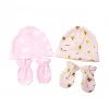 100% Cotton Newborn Baby hat glove sets