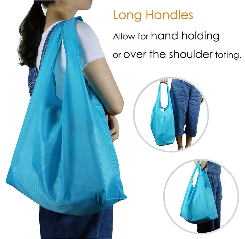 Polyester Shopping Tote Foldable Into Attached Pouch Reusable Grocery ...