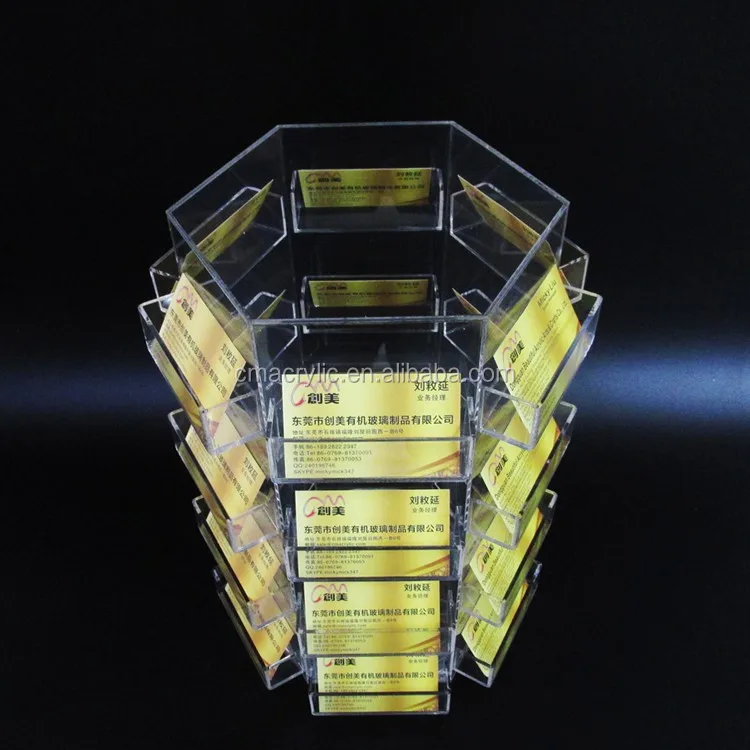 Rotating Acrylic Business Card Holder With Pocket Buy Business Card
