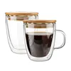 Amazon Hot Selling Double Wall Borosilicate Glass Cup Cappuccino Espresso Coffee Mug Tea Cups Sets With Saucer