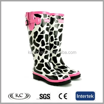 cow print rain boots