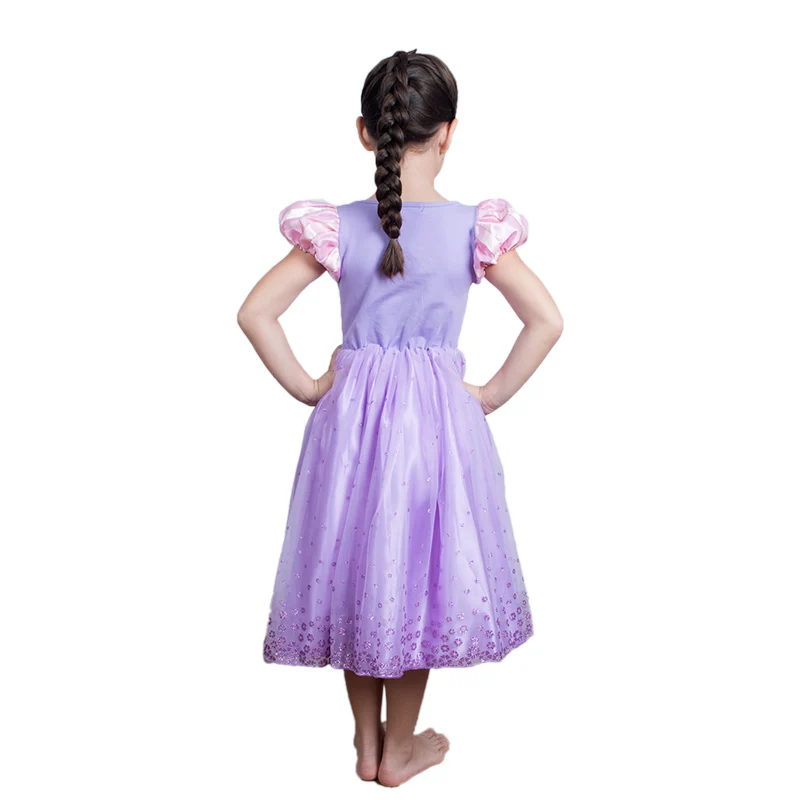 Girls Rapunzel Dress Kids Summer Princess Cosplay Costume for Carnival Halloween Costume
