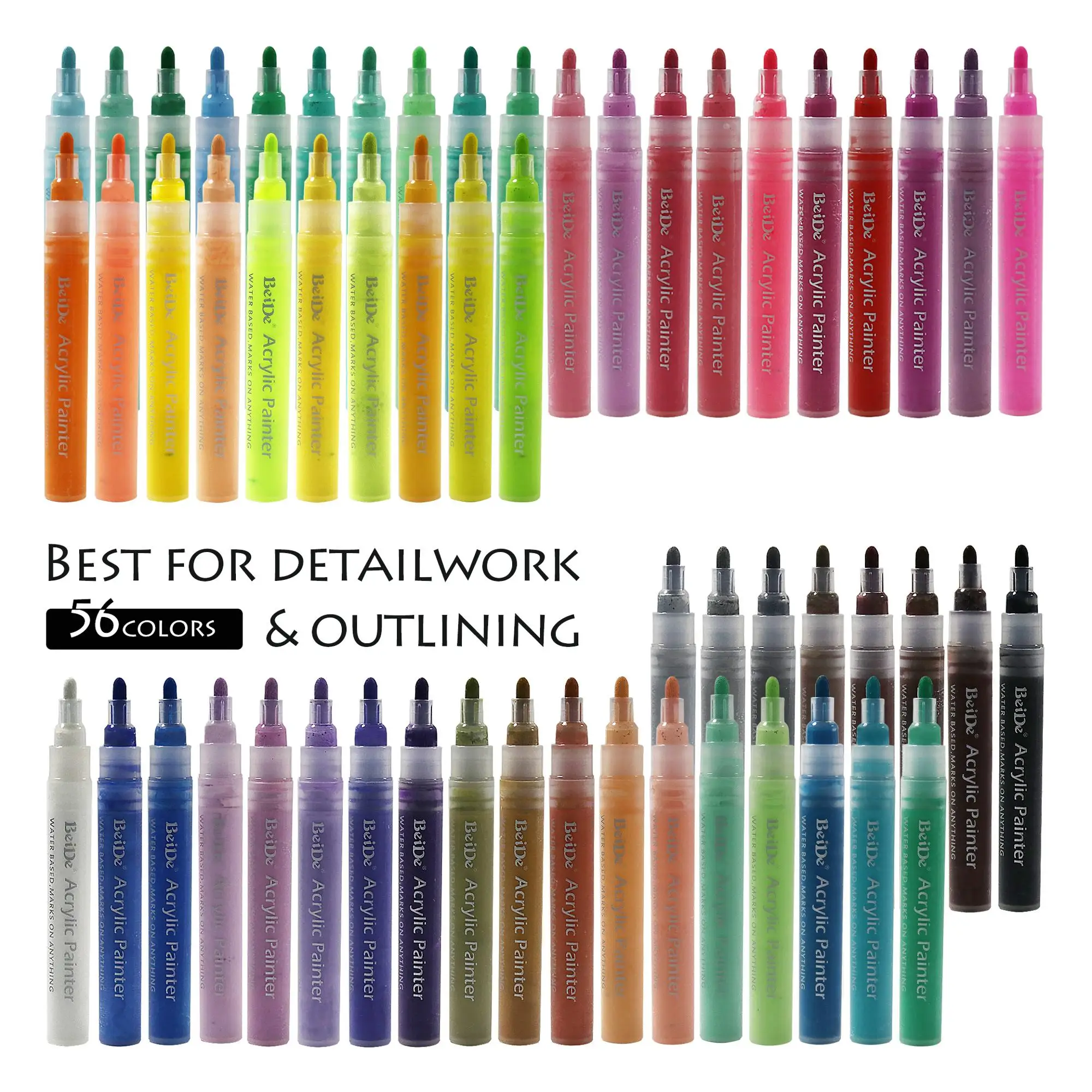 5mm Tip Metallic Waterbased Permanent Acrylic Paint Marker Pens For