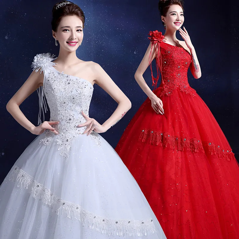 Image of red wedding dress korean