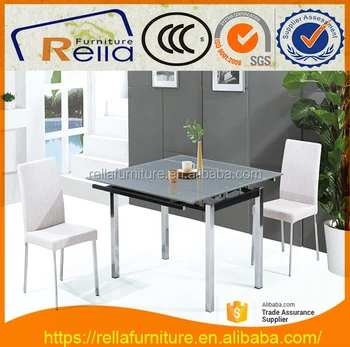 Import Factory Direct Metal Glass Dining Table From China