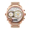 YFWOOD New Design Digital Waterproof Watch With Calendar Big Dial Mutil Time Zone Display Wrist Watch