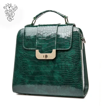 green croc leather bag