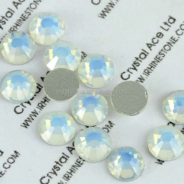 Austrian white opal crystal flat back rhinestone, non hotfix crystal strass