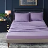 wholesale home textile cheap 4pcs plain dyed polyester microfiber twin full queen king size bed sheet bedding sets